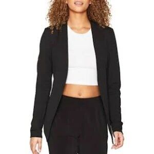 BCBGeneration Women's Relaxed Asymmetrical Open Front Tuxedo Blazer - Sz L